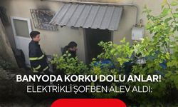 Banyoda korku dolu anlar! Elektrikli şofben alev aldı: Anne ve engelli kızı dumandan etkilendi