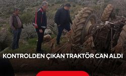 Tarla sürerken, kontrolden çıkan traktörün altında can verdi