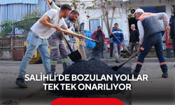 Salihli’de bozulan yollar tek tek onarılıyor