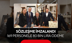 Salihli Belediyesi’nde sözleşme imzalandı… 169 personele 80 bin lira ödeme
