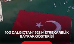 100 dalgıçtan 1923 metrekarelik bayrak gösterisi