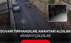Binaya tırmanan hırsızlar, evden anahtarı alıp otomobili çaldılar