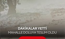 Bir anda bastırdı... Dolu yağışı mahalle yolunu yok etti...