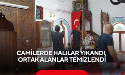 Camilerde halılar yıkandı, ortak alanlar temizlendi