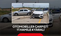 Otomobiller çarpıştı: 1'i hamile 4 yaralı