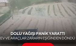 Ceviz büyüklüğünde dolu yağdı, mahalle beyaza büründü...