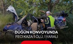 Düğün konvoyunda feci kaza: 1 ölü, 1 yaralı