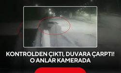 Kontrolden çıkan otomobil bahçe duvarına böyle çarptı! O anlar kamerada