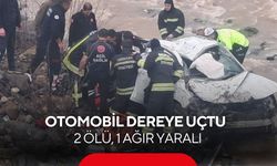 Otomobil dereye uçtu: 2 ölü, 1 ağır yaralı