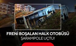 Freni boşalan halk otobüsü şarampole uçtu!