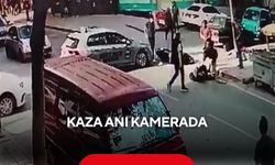 İki kişinin yaralandığı kaza kamerada