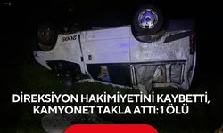 Direksiyon hakimiyetini kaybetti, kamyonet takla attı: 1 ölü