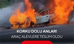 Korku dolu anlar: Seyir halindeki araç alevlere teslim oldu