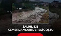 Salihli'de Kemerdamları deresi coştu