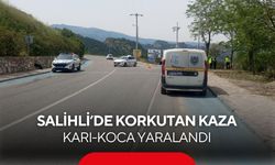 Salihli’de motosiklet ile otomobil çarpıştı: Karı-koca yaralandı