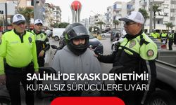 Salihli’de standart kask kullananlara teşekkür, kuralsızlara uyarı