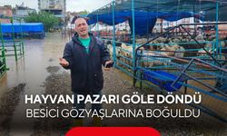 Kurban bayramı öncesi büyük mağduriyet! Hayvan pazarı sular altında...