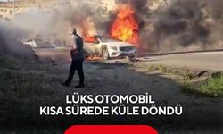 Lüks otomobil kısa sürede küle döndü