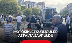 Manisa’da trafik kazası: motosiklet sürücüleri asfalta savruldu