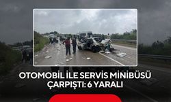 Otomobil ile servis minibüsü çarpıştı: 6 yaralı