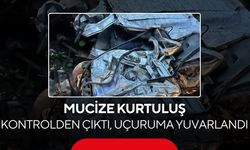 Mucize kurtuluş! Yüzlerce metrelik yamaçtan böyle yuvarlandı...