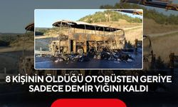 8 kişinin öldüğü otobüsten geriye sadece demir yığını kaldı