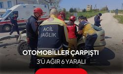 Otomobiller çarpıştı: 3'ü ağır 6 yaralı