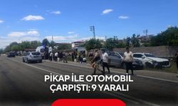Pikap ile otomobil çarpıştı: 9 yaralı