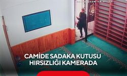 Camide sadaka kutusu hırsızlığı kamerada