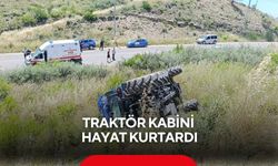 Traktör kabini hayat kurtardı