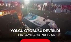 Yolcu otobüsü devrildi: Çok sayıda yaralı var