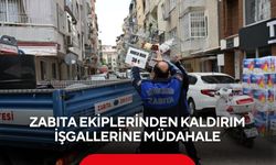 Zabıta ekiplerinden kaldırım işgallerine müdahale