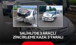Salihli’de 3 araçlı zincirleme kaza: 3 yaralı