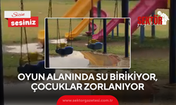 Oyun alanında su birikiyor, çocuklar zorlanıyor