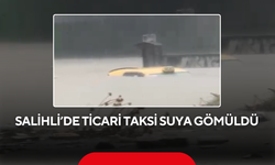 Salihli’de ticari taksi suya gömüldü