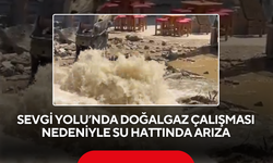Sevgi Yolu’nda doğalgaz çalışması nedeniyle su hattında arıza meydana geldi