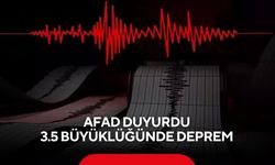 AFAD duyurdu:3.5 büyüklüğünde deprem