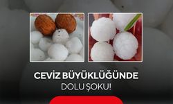 Ceviz büyüklüğünde dolu yağdı