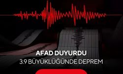 AFAD duyurdu: 3.9 büyüklüğünde deprem