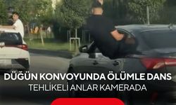 Düğün konvoyunda ölümle dans! Hem kendilerini hem sürücüleri riske attılar...