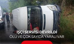 İşçi servisi devrildi:Ölü ve çok sayıda yaralı var