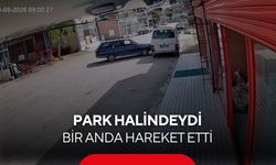 El freni unutuldu, otomobil kendi kendine yola çıktı... O anlar kamerada...