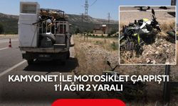 Kamyonet ile motosiklet çarpıştı: 1’i ağır 2 yaralı