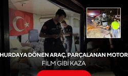 Kaza yapan aracın motoru barakaya girdi, ölüm kıl payı teğet geçti!