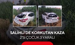 Salihli’de korkutan kaza: 2’si çocuk 3 yaralı