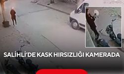 Salihli’de pes dedirten hırsızlık: Kaskı çalıp başına taktı