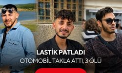 Lastik patladı: Otomobil takla attı, 3 ölü