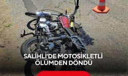 Salihli’de motosiklet şarampole uçtu! Sürücü ölümden döndü
