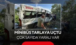 Minibüs tarlaya uçtu: Çok sayıda yaralı var