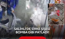 Salihli’de sirke şişesi bomba gibi patladı! O anlar kamerada